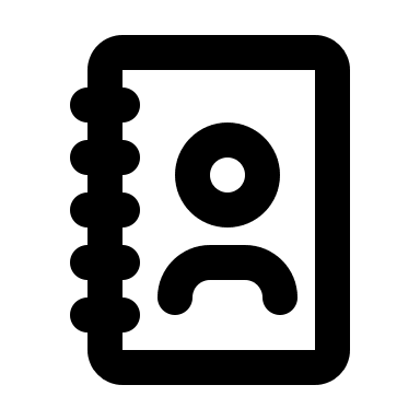 Address Book (Outline) Free Open-Source SVG Icon (Flowbite Icons)