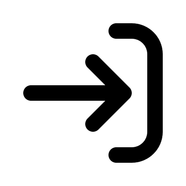 Left Arrow to Bracket (Outline) Free Open-Source SVG Icon (Flowbite Icons)