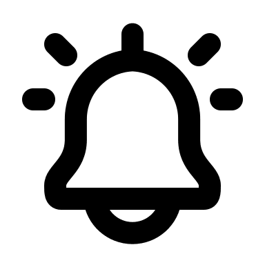 Bell Ring Notification (Outline) Free Open-Source SVG Icon (Flowbite Icons)