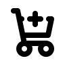 Shopping Cart with Plus (Outline) Free Open-Source SVG Icon