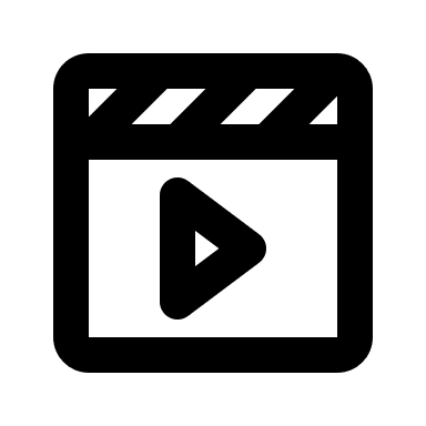 Clapperboard Play Button (Outline) Free Open-Source SVG Icon (Flowbite Icons)