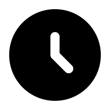 Solid Clock Representation (Filled) Free Open-Source SVG Icon (Flowbite Icons)