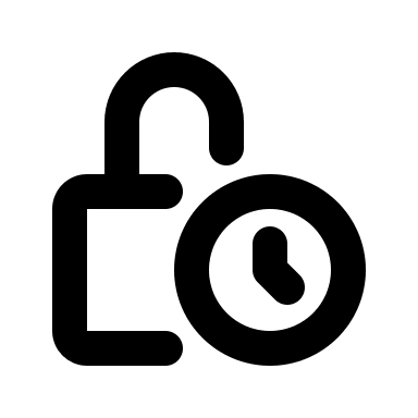 Outline Lock with Time Indicator Free Open-Source SVG Icon (Flowbite Icons)