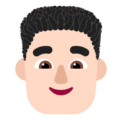 Light Curly Haired Man (Flat) Free Open-Source SVG Icon (Fluent Emoji Flat)