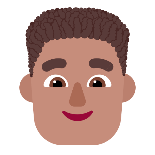 Medium Curly Haired Man (Flat) Free Open-Source SVG Icon (Fluent Emoji Flat)