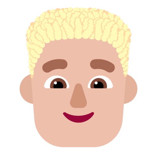 Medium Light Curly Hair Man (Flat) Free Open-Source SVG Icon (Fluent Emoji Flat)