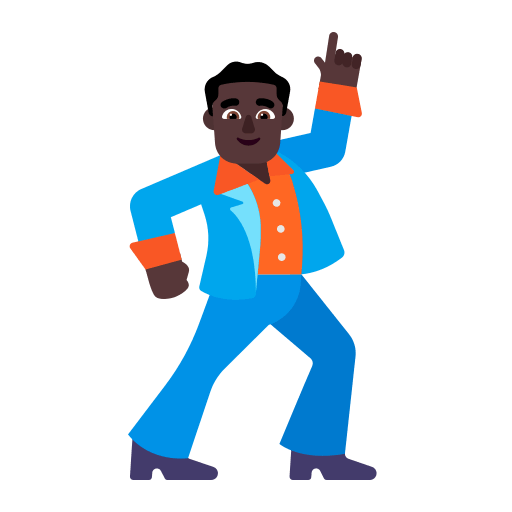 Dark Dancing Man (Flat) Free Open-Source SVG Icon (Fluent Emoji Flat)