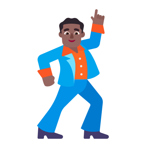 Medium Dark Dancing Man (Flat) Free Open-Source SVG Icon (Fluent Emoji Flat)