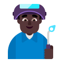 Dark Man Factory Worker (Flat) Free Open-Source SVG Icon