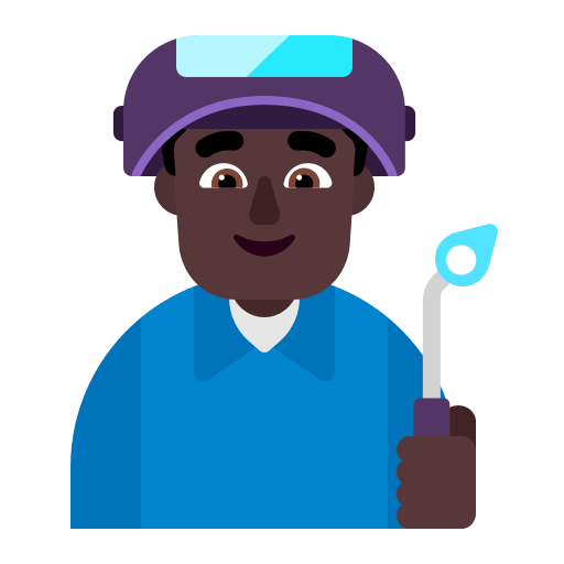 Dark Man Factory Worker (Flat) Free Open-Source SVG Icon (Fluent Emoji Flat)