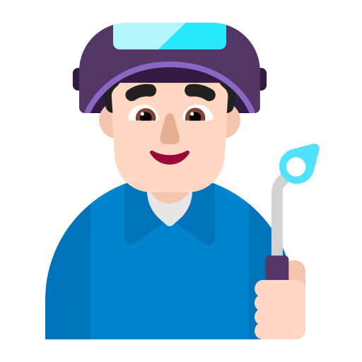 Factory Worker Man (Light) Free Open-Source SVG Icon (Fluent Emoji Flat)