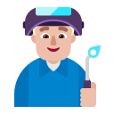 Medium-Light Male Factory Worker (Flat) Free Open-Source SVG Icon