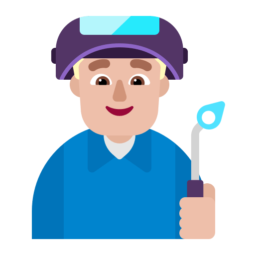 Medium-Light Male Factory Worker (Flat) Free Open-Source SVG Icon (Fluent Emoji Flat)