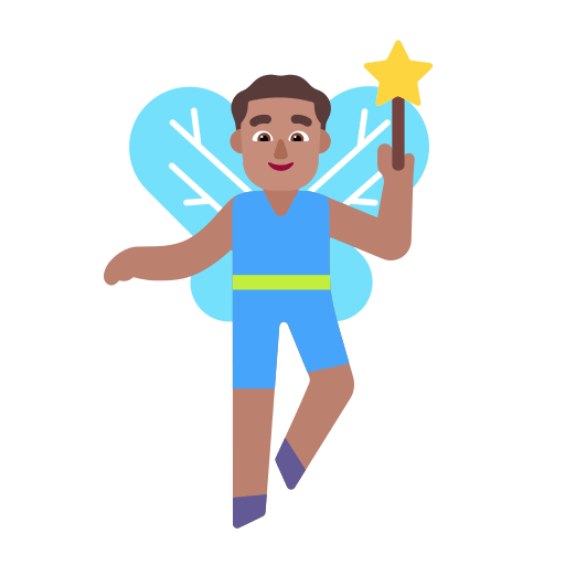 Medium Fairy Man (Flat) Free Open-Source SVG Icon (Fluent Emoji Flat)