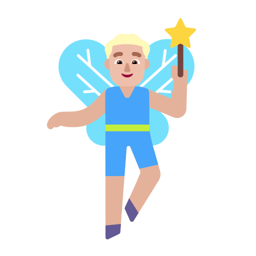 Medium Light Fairy Man (Flat) Free Open-Source SVG Icon (Fluent Emoji Flat)