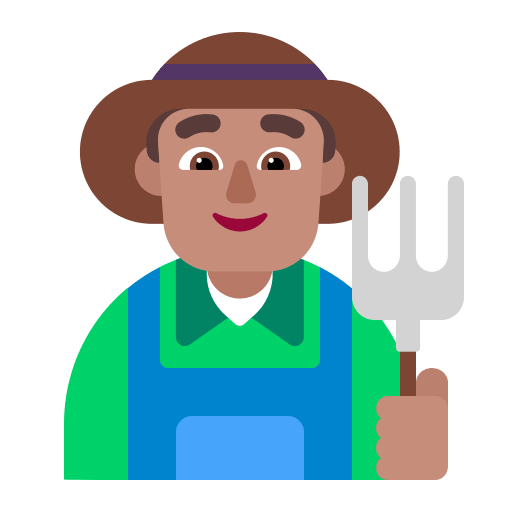 Medium-Skinned Male Farmer (Flat) Free Open-Source SVG Icon (Fluent Emoji Flat)