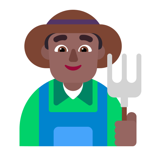 Medium Dark-Skinned Male Farmer (Flat) Free Open-Source SVG Icon (Fluent Emoji Flat)