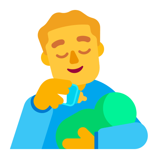 Man Feeding Baby (Flat) Free Open-Source SVG Icon (Fluent Emoji Flat)