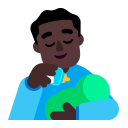 Dark Man Feeding Baby (Flat) Free Open-Source SVG Icon