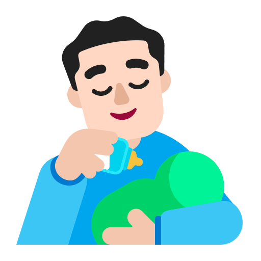 Man Feeding Baby (Light) Free Open-Source SVG Icon (Fluent Emoji Flat)