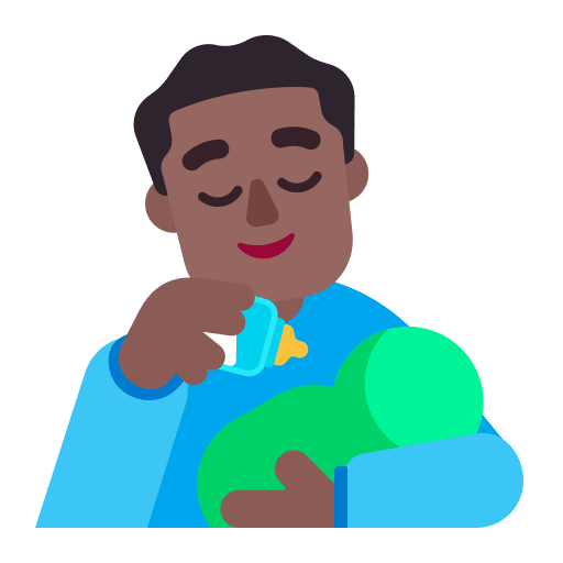 Man Feeding Baby (Medium Dark) Free Open-Source SVG Icon (Fluent Emoji Flat)