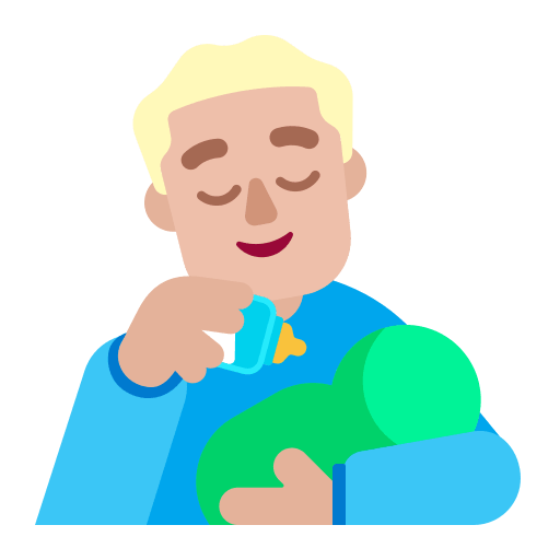 Man Feeding Baby (Medium Light) Free Open-Source SVG Icon (Fluent Emoji Flat)