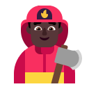 Dark Firefighter Man (Flat) Free Open-Source SVG Icon