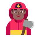 Medium Dark Male Firefighter (Flat) Free Open-Source SVG Icon