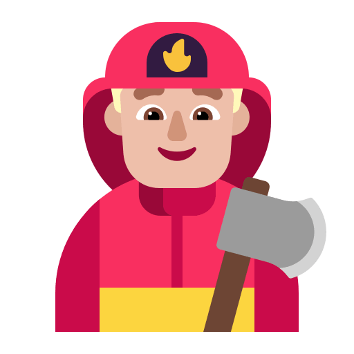 Medium Light Firefighter Character Free Open-Source SVG Icon (Fluent Emoji Flat)