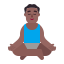 Medium Dark Man in Lotus Position (Flat) Free Open-Source SVG Icon