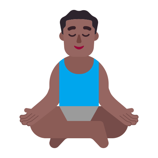 Medium Dark Man in Lotus Position (Flat) Free Open-Source SVG Icon (Fluent Emoji Flat)