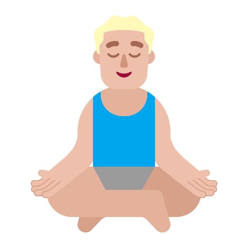 Medium-Light Man in Lotus Position Free Open-Source SVG Icon (Fluent Emoji Flat)