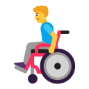 Man Using Manual Wheelchair (Flat) Free Open-Source SVG Icon