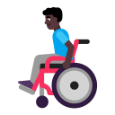 Dark Manual Wheelchair for Man (Flat) Free Open-Source SVG Icon