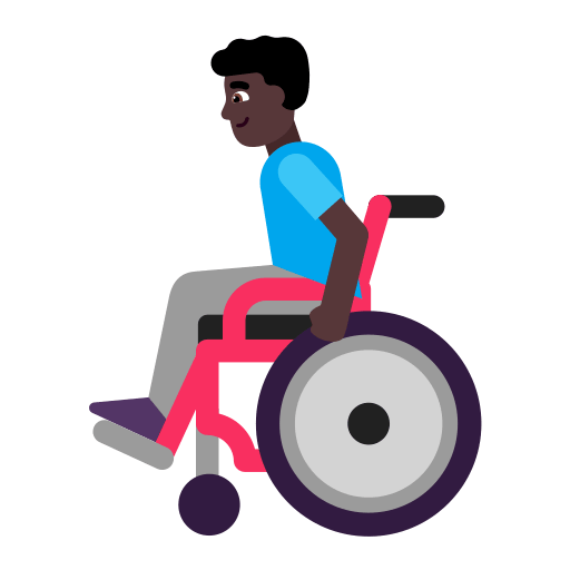 Dark Manual Wheelchair for Man (Flat) Free Open-Source SVG Icon (Fluent Emoji Flat)