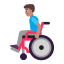 Medium Man in Manual Wheelchair (Flat) Free Open-Source SVG Icon