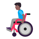 Medium Dark Man in Manual Wheelchair (Flat) Free Open-Source SVG Icon