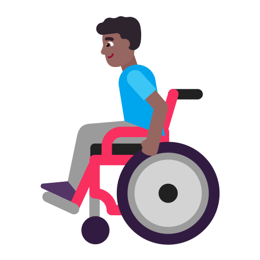 Medium Dark Man in Manual Wheelchair (Flat) Free Open-Source SVG Icon (Fluent Emoji Flat)