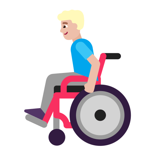 Medium-Light Man in Manual Wheelchair (Flat) Free Open-Source SVG Icon (Fluent Emoji Flat)