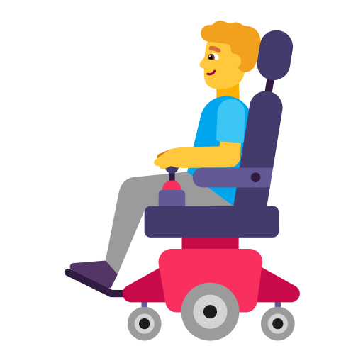 Man in Motorized Wheelchair (Flat) Free Open-Source SVG Icon (Fluent Emoji Flat)