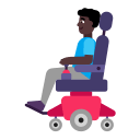 Dark Man in Motorized Wheelchair (Flat) Free Open-Source SVG Icon