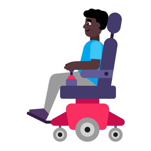 Dark Man in Motorized Wheelchair (Flat) Free Open-Source SVG Icon (Fluent Emoji Flat)