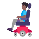 Medium Dark Man in Motorized Wheelchair (Flat) Free Open-Source SVG Icon