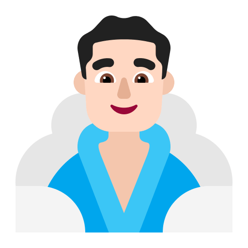 Man in Steamy Room (Light) Free Open-Source SVG Icon (Fluent Emoji Flat)