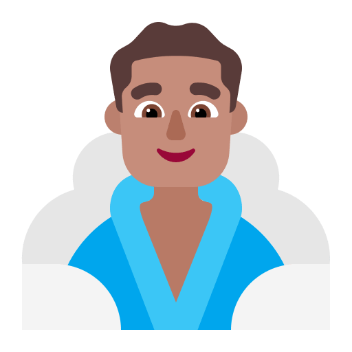 Medium Man in Steamy Room (Flat) Free Open-Source SVG Icon (Fluent Emoji Flat)