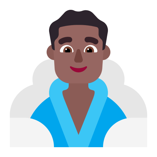 Medium Dark Man in Steamy Room (Flat) Free Open-Source SVG Icon (Fluent Emoji Flat)