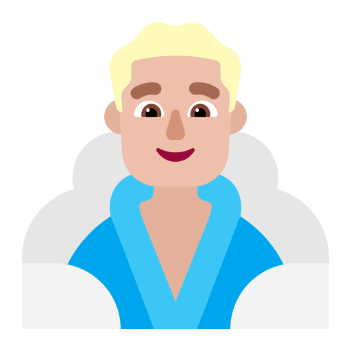 Medium Light Man in Steamy Room (Flat) Free Open-Source SVG Icon (Fluent Emoji Flat)