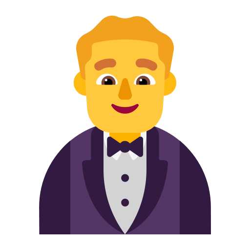 Man in Tuxedo (Flat) Free Open-Source SVG Icon (Fluent Emoji Flat)