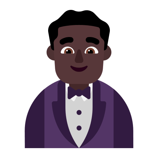 Dark Tuxedo Man (Flat) Free Open-Source SVG Icon (Fluent Emoji Flat)