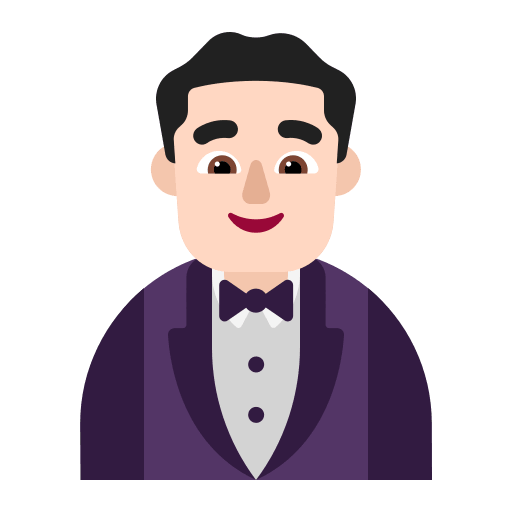 Man in Tuxedo (Light) Free Open-Source SVG Icon (Fluent Emoji Flat)